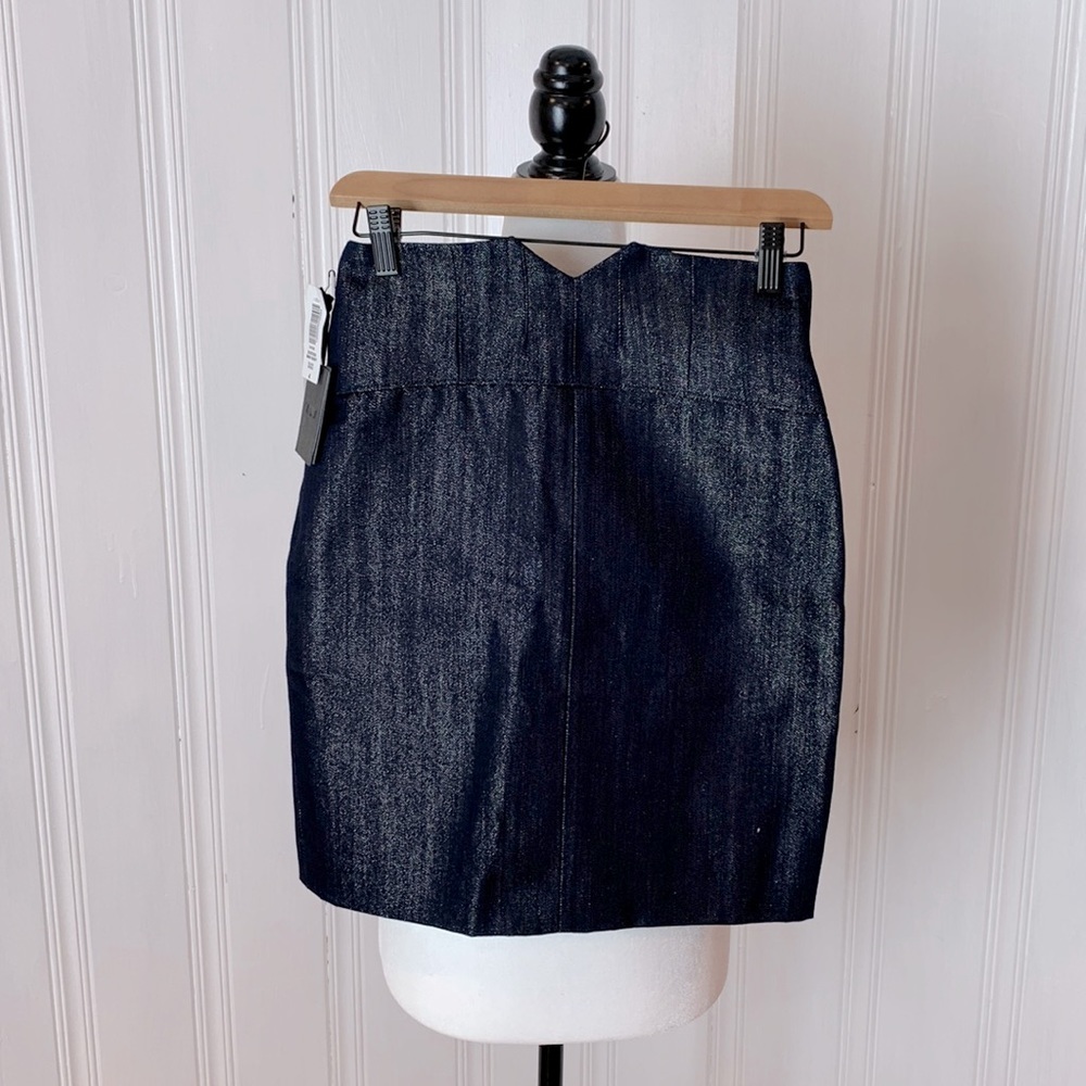 NWT ARITZIA shiny bustier denim mini skirt
